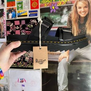 Dr. Martens Black Myles Sandal Slide